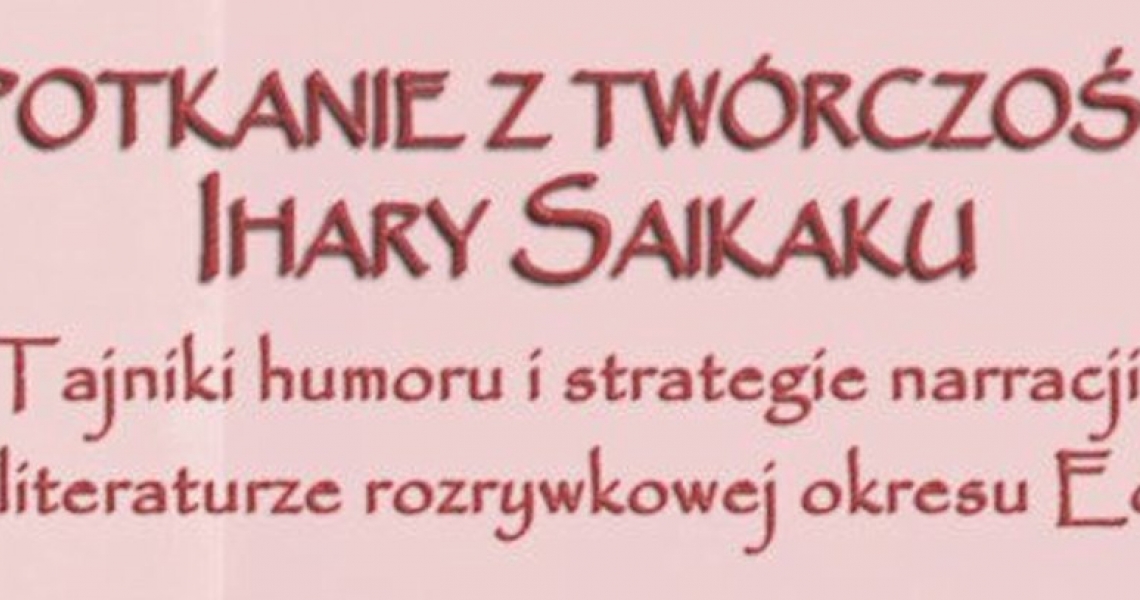 Retransmisja z promocja książki Ihary Saikaku