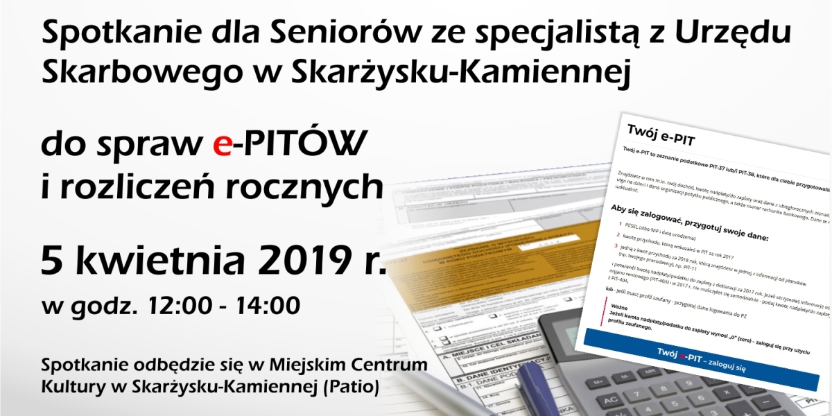 Spotkanie dla Seniorów. Rozliczenia roczne i e-PITY