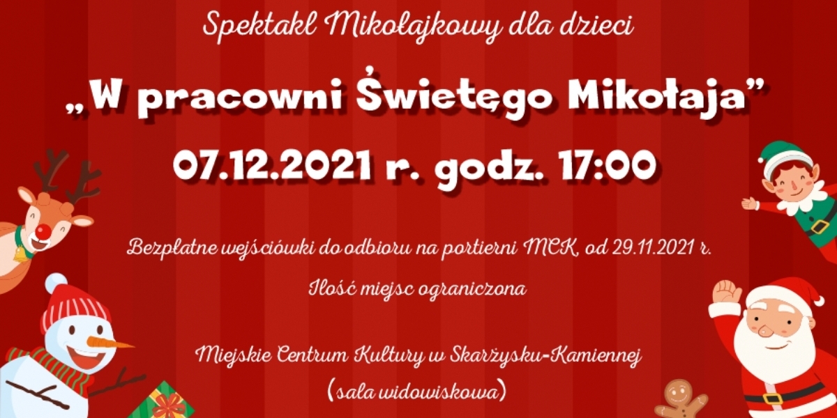 Spektakl mikołajkowy dla dzieci pt. „W pracowni Świętego Mikołaja”