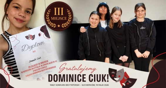 Sukces Dominiki Ciuk w Małym Konkursie Recytatorskim (foto)