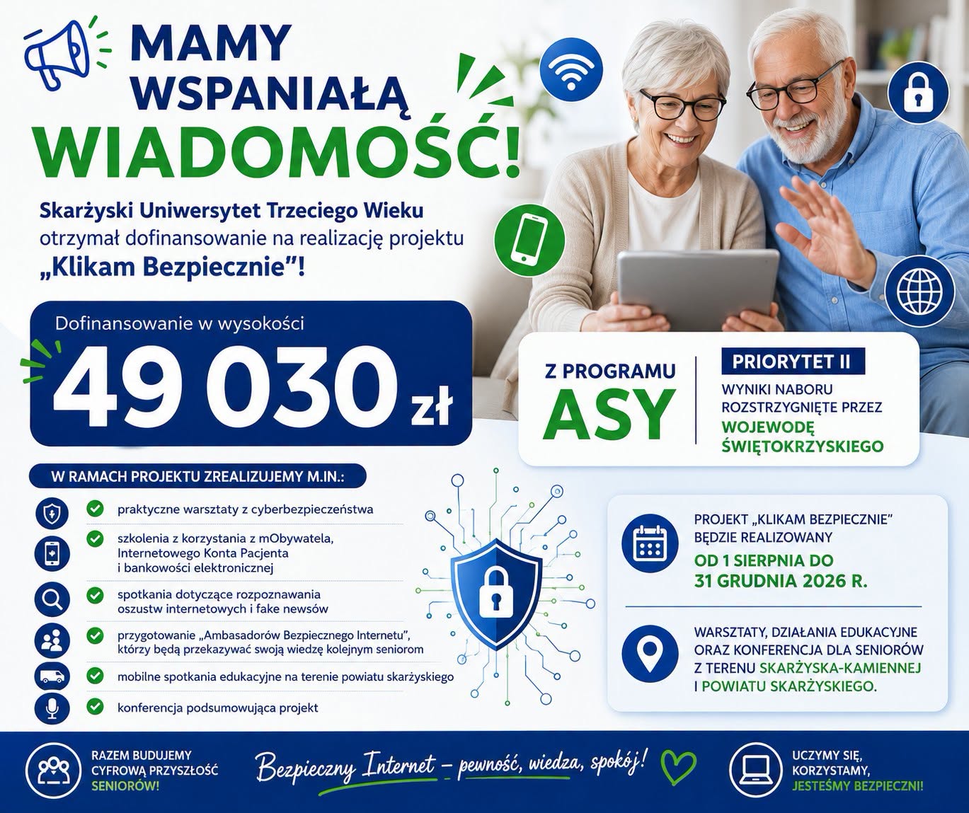 plakat reklamujacy projekt Klikam bezpiecznie