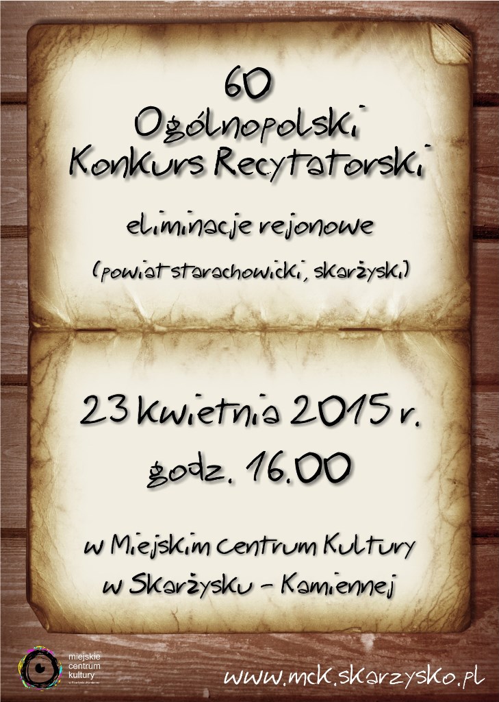 60 ogolnopolski konkurs recytatorski
