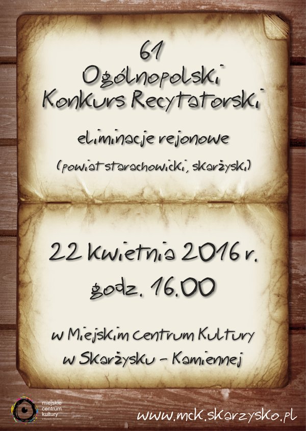 61 ogolnopolski konkurs recytatorski
