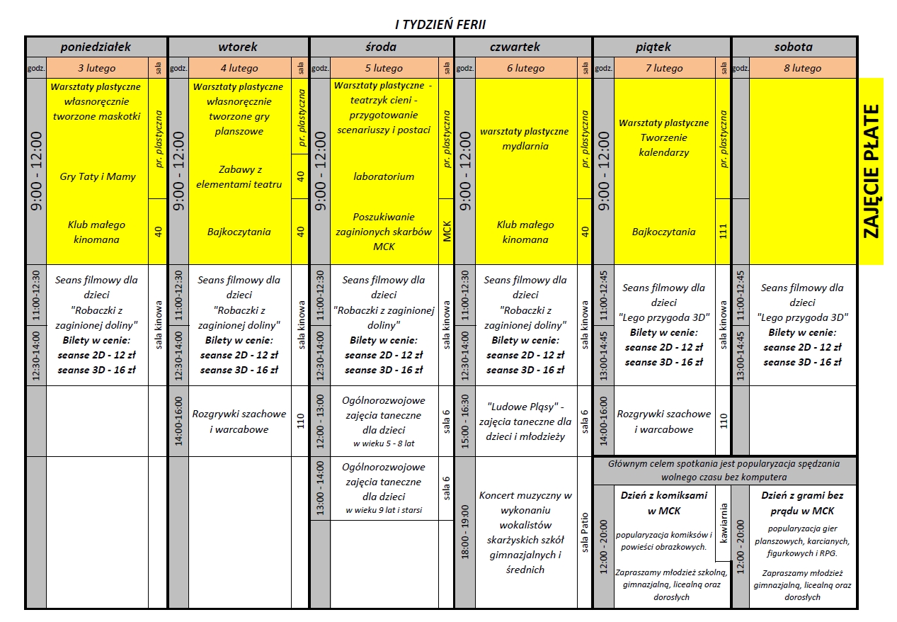 ferie zimowe tydzien I
