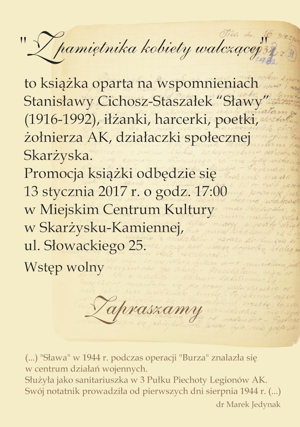 plakat z pamietnika kobiety walczacej