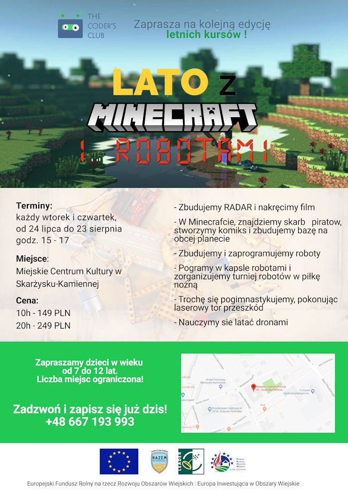 lato z Minecraft i robotami