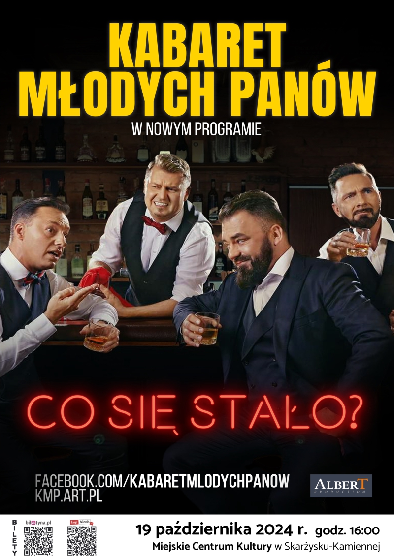 plakat reklamujący występ Kabaretu Młodych Panów w Skarżysku-Kamiennej