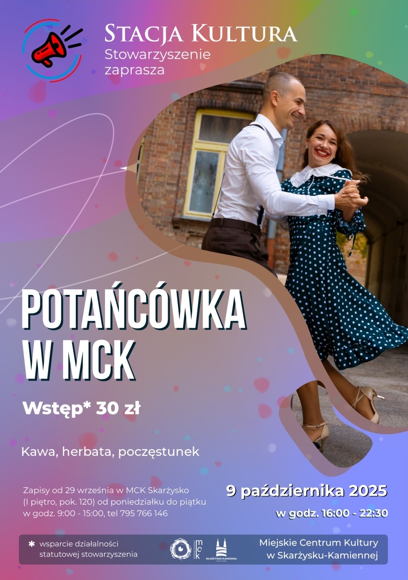 plakat reklamujący potancowkę w&nbsp;MCK Skarżysko