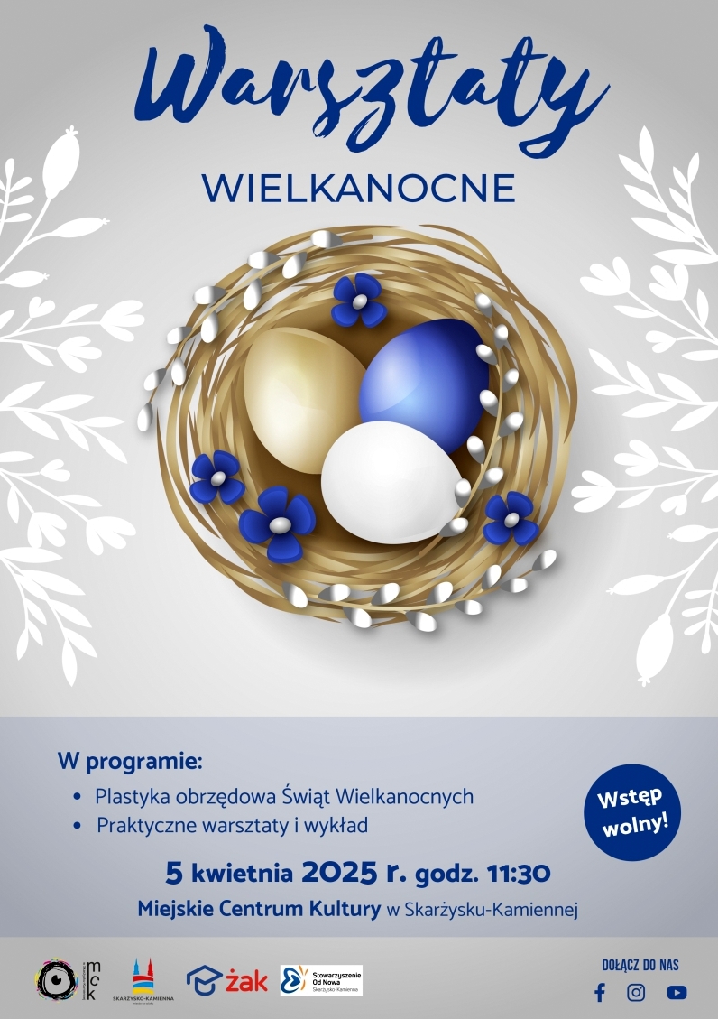 plakat reklamujący warsztaty wielkanocne w&nbsp;MCK Skarżysko